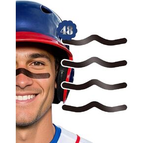 48 Pairs Eye Black Stickers, Breathable Sports Eye Strips Baseball Football Softball Face Eyeblack Stickers for Party Game Sport Supplies, Baseball Mom Accessories (W, 48 Pairs) in Saudi Arabia