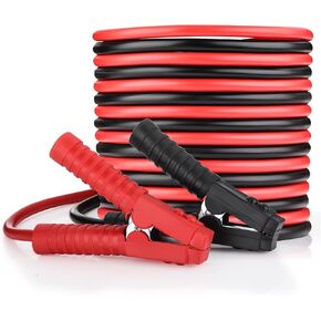 Jumper Cable, 6 Gauge 20 Feet Battery Jumper Cables for Car Truck -40℉ to 140℉, Heavy Duty Booster Cables with Carry Bag Safety Gloves and Iron Brush Overvoltage Protection (6AWG x 20FT)