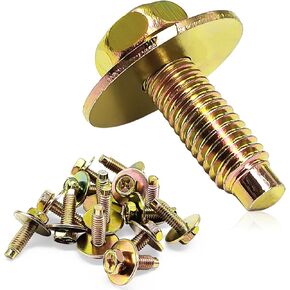 صفراء الزنك M6-1.0 مسامير رأس سداسية ، براغي حاجز الجسم متوافق مع LLNC0LN FD Mercury ، استبدل OE# 384931-S36 ، 384931S36 (15 PCS)