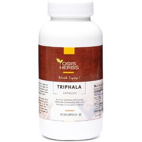 Triphala Capsules Amalaki (Emblica officinalis) ، Bibhitaki (Terminalia Bellirica) و Haritaki (Terminalia Chebula) 90 Capsules