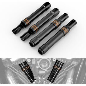Black Tappet Housings Pushrod Covers Tappet Cover Compatible with Harley Fat Boy FLFBS 114 2018-2024, Road King FLHR 2017-2024, Replacement for 25700488, See Fitment