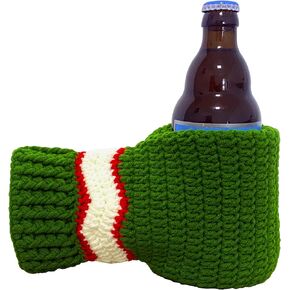 Knit Stitched Beer Mitten Gloves Drink Holder for White Elephant Gag Gift Tailgating Idea Drinking Beer Outdoor in Winter