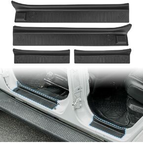 JOYTUTUS Door Sill Guards Compatible with Wrangler JL JLU 4 Doors 2018-2025, Door Sill Protectors Full Coverage for Door Sill Accessories, Entry Scuff Plate Cover (4Pcs Set)