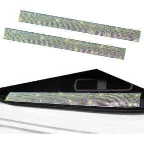Pack-2 Bling Car Door Sill Strip ، 1.96 "× 23.6" جهاز حماية حافة الباب الديكور ، قطاع مضاد للخلع متعدد الوظائف ، Universal للسيارات (متعددة الألوان)