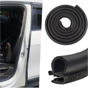Junecarp Car Door Weather Stripping Door Seal Strip,U-Shaped Rubber Seal Strip with Metal Clips,Universal Push-in Car Door Edge Guards Keeps Car Interior Tidy & Quieter (40Ft)