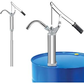 Lever Action Barrel Pump Fits 15 to 55 Gallon Drums, Hand Fluid Transfer Drum Pump with Telescoping Suction Tube, for Transferring Heating Oil, Motor Oil, Transmission Fluid