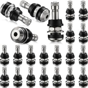 Tallew 20 Pcs Tr416 Metal Valve Stems Tire Valve Stems Outer Mount Fits 0.453" & 0.625" Rim Holes 1 1/2" Long High Pressure Valve Stems