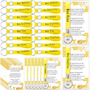 End of The Year Gifts for Students from Teacher Inspirational Bee Keychain with Cards Bags Bee Student Gift