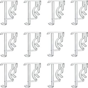 Cutelec Valance Clips 2inch 12pcs Clear Plastic Hidden Retainer Holder for Window Blind Valance,Horizontal Faux & Wood Blinds Parts
