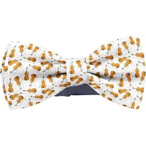 Adjustable Pre-tied bow tie for toddler Boys (Realistic Drawn Violins Pattern) Elegant Cute Bowties for Dogs Cats Pets