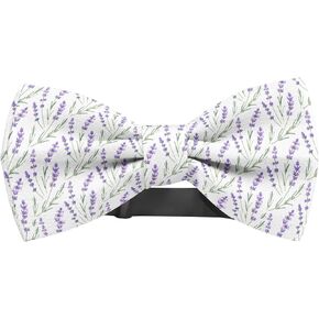 Adjustable Pre-tied bow tie for toddler Boys (Lavender Flowers Pencil Drawing Pattern) Elegant Cute Bowties for Dogs Cats Pets