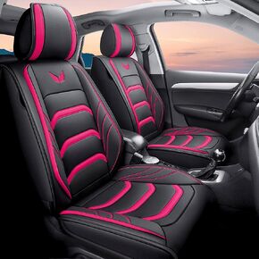 مجموعة كاملة مكونة من 5 مقاعد من النوع العالمي مناسبة لمعظم السيارات وشاحنات الدفع الرباعي وشاحنات البيك اب ووسائد هوائية متوافقة مع وسادة مقعد السيارة المصنوعة من الجلد الصناعي (أسود-برتقالي) in Kuwait