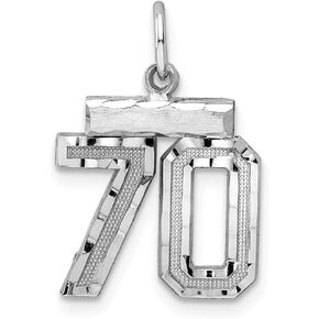 Solid 925 Sterling Silver Number 70 Charm (0.55 × 0.79 بوصة)