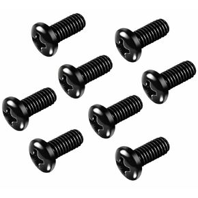 8 PCS License Plate Screws Compatible with Tesla and BMW Models, Rear License Plate Screws Black Phillips Machine Pan Head 18-8 Stainless Steel, M5-0.8 x 12 mm Bolt