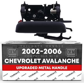 T1A Tailgate Handle Assembly - Compatible with 2002-2006 Chevrolet Avalanche 1500, 02-06 Avalanche 2500; 02-06 Cadillac Escalade EXT - Liftgate Latch Handle - Textured Black - OEM 15086873, 19209650