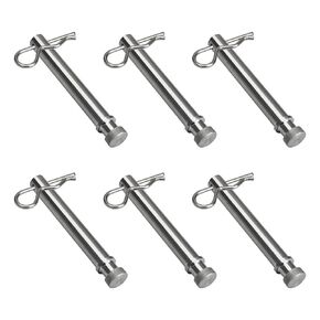 TS35010 Trailer Hitch Dins Silver for B & W Trailer Hitches Tow 2 "& 2.5" ، دبابيس بديلة مع مقطع عقبة من الفولاذ المقاوم للصدأ - حزمة 6
