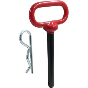 1/2 x 4 Inch Tow Hitch Pin, Red Handle Tractor Hitch Pin Trailer Gate Pin with R-Clip, Heavy Duty Clevis Pin for Lawn Mower, Boat, RV, ATV, UTV