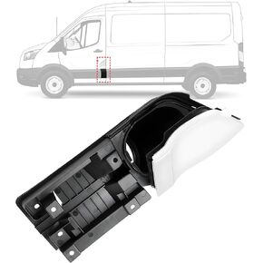 تجميع باب الوقود/غاز عبور مع غطاء أبيض متوافق مع 2015-2023 فورد ترانزيت VANS150/250/350/350HD ، باب حشو الوقود مع إكسسوارات غطاء خزان الغاز للعبور فورد ترانزيت