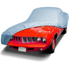 iCarCover يناسب: [Plymouth Barracuda] 1967-1969 غطاء سيارة كامل ممتاز مقاوم للماء ومقاوم لجميع الأحوال الجوية مخصص للاستخدام الداخلي والخارجي من الشمس والثلج والعواصف غطاء مبطن مناسب للأشرطة