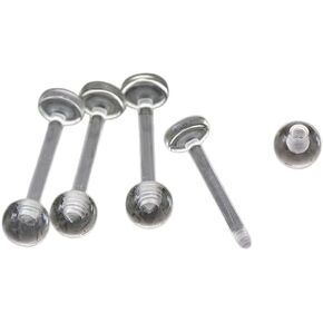 4 PC واضح أكريليك 14G 1/2 "طول قصير 4 ملم لسان الكرة حلقات ثقب التجنيب لا معدن