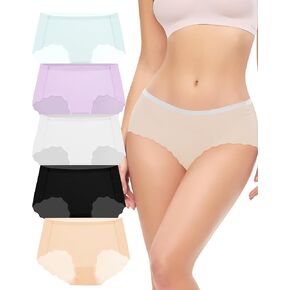Seamless Thongs for Women Breathable Ice Silk Underwear Pack No Show Ladies Thong Stretch G-String Panties