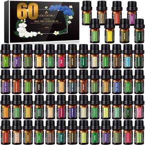 50 Pcs Essential Oils by SACATR Natural Essential Oil Set -Essential Oils Gift Set for Diffuser, Home Care, DIY Candle and Soap Making(50 * 5ML)