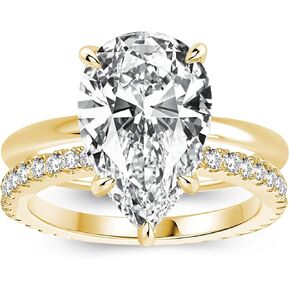 4.0Ct Cut Cut Cut Engagement Ling for Women ، 14 k Mold Gold مطلي 925 Sterling Silver Silver Diamond Bridal Ring