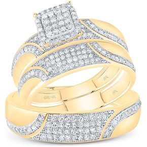 Jewels by Lux 10kt Gold Gold His & Hers 5/8 CTTW Diamond Diamond Ascher Bridal Wedding Band Fand ، Women Size: 5-9 ، Men Size: 8-12
