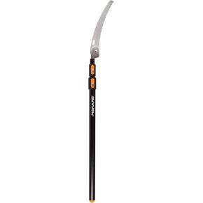 Fiskars 2-in-1 Pruner Tree Pruner و Pole Saw (يمتد من 7.9-12 قدمًا) برأس دوار ، ونموذج Stik التقليم مع شفرة المنشار المزدوجة مقاس 15 بوصة ، ونظام قفل مزدوج