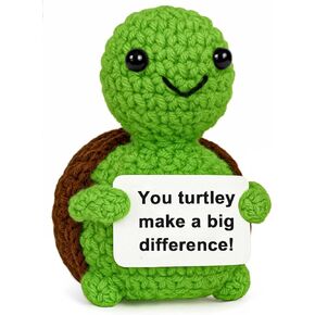Crochet Turtle Thank You Gifts for Women, Small Appreciation Gifts for Teacher Coworkers Friends, Funny Unique Handmade Gratitude Present