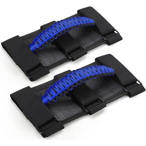 Moveland 4 Pack Roll Bar Grab Handles ، مقابض Grip Paracord لعام 1955-2023 Jeep Wrangler JL ، JK ، TJ ، YJ & Jeep Gladiator Accessories - ترقية مشبك معدني ، قوي ومتين (أحمر)