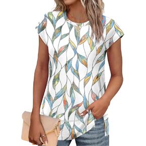 Weeso Womens Summer Tops 2025 Cap Short Sleeve T Trendy Trendy Dary Disual Crew Neck Strafle Fit Fit