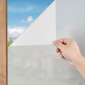 VEVOR Window Privacy Film, One Way Reflective Window Tint, Daytime Privacy Anti-UV Heat Blocking, Static Cling Mirror Window Film for Home and Office, Black-Silver, 35.4 in x 13.1 ft