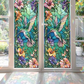 Sunflower Stained Glass Window Film, Decorative Sunflower Stained Glass Window Film, Sunflower Stained Glass Window Film for Bathroom Shower Door Heat Anti UV