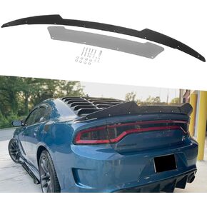Venom Series V2 Rear Wickerbill Spoiler for Dodge Charger 2015-2024 SRT Scat Pack Hellcat Daytona -2 Pieces Add-on Style Wicker Bill Spoiler with RivNut Tool (Gloss Black)