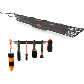 SPTA Detailing Brush Towels Hanger Detailing Brush Holder 6 Organizer Hooks Wall-Mounted Hanger Rack Car Care Organizer, Ideal for Garage Cleaning Towels Brush Car Cleaning Tools