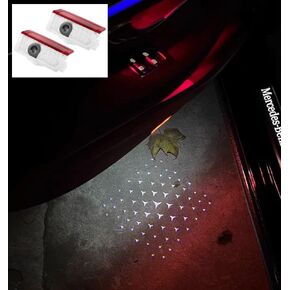 أضواء باب السيارة LED LED LED LOGO PUNDDLE LIGHTS متوافقة مع Mercedes-Benz A B C E E-CLAS GLC GLC GLE ، لا تتلاشى 4K-HD Auto Ghost Shadow Lights (All Stars)