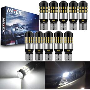 194 168 LED LED 6000K White ، T10 W5W 2825 لمصباح الإضاءة البديل للمبة ، 912 921 لمبة LED لضوء خريطة القبة ، ضوء الباب ، ضوء مجاملة ، ضوء لوحة الترخيص ، ضوء جذع ، ساطع سوبر (10 حزمة)