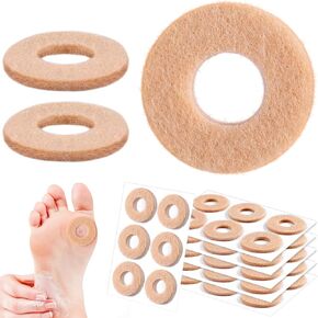 30 pcs شعرت وسائد الكالس الكالس لأسفل منصات الذرة المستديرة من القدمين لاصقة من وسائد قاسية ناعمة للنساء للنساء رجال أقدام أصابع قدمي آلام الكعب (البيج)