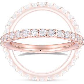 2mm 14K الذهب الصلب الكامل الأبدية مويسانيت زفاف حرس الزفاف للنساء