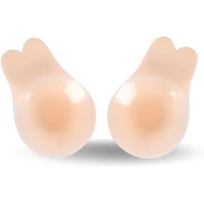 Lift Ultra-Thin Nipple Covers for Women - Reusable Silicone Pasties - Strapless Backless Bra-Sticky Petals Crème