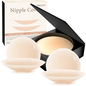 Nipple Covers for Women – Pasties Cakes Body Sticky Adhesive Silicone Nipple Covers Reusable & Waterproof No Show