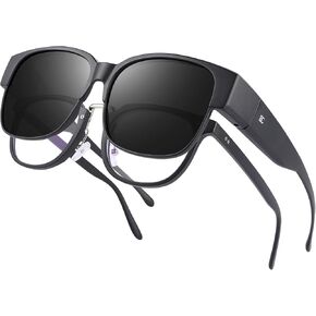 BIRCEN Polarized Fit Over Sunglasses: Wear Over Glasses Sunglasses Wrap Around Fitover Shades for Men Women UV Protection in Kuwait