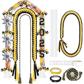 Spakon 13 PCS التخرج Leis 2025 Candy Candy Lei Kit Class of 2025 Ribbon Double Lei Necklace Party Accessories