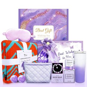 Luxury Spa Gift Basket for Women - Relaxing Birthday, Valentine's & Mother's Day Gifts for Mom/Her/Wife/Girlfriend/Sister/Grandma w/Pashmina Shawl Cozy Blanket & Pampering Essentials