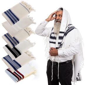 HOLY VOICE Tallit Prayer shawl for women and men – Traditional Kosher Jewish tallit from Israel – Made of Premium Wool