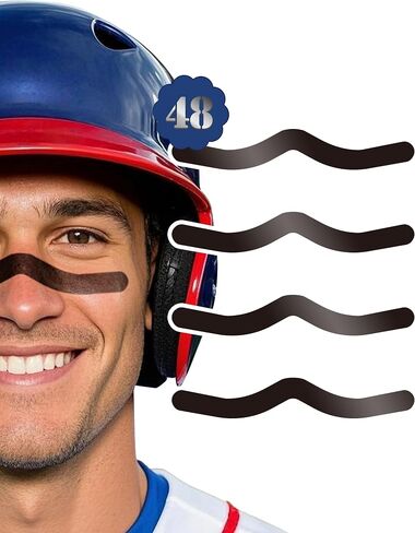 48 Pairs Eye Black Stickers, Breathable Sports Eye Strips Baseball Football Softball Face Eyeblack Stickers for Party Game Sport Supplies, Baseball Mom Accessories (W, 48 Pairs) in Kuwait