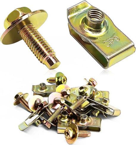 Yellow Zinc M6-1.0 Hex Head Bolts, Body Fender Bolts Compatible with Llnc0ln Fd Mercury, Replace OE# 384931-S36, 384931S36 (15 pcs) in Kuwait