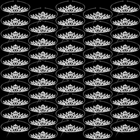 Tondiamo 50 PCS Tiaras Bulk for Girls Princess Crown Rhinestone Tiaras Tiarsable يمكن تعديلها لملحقات شعر الطفل in Kuwait