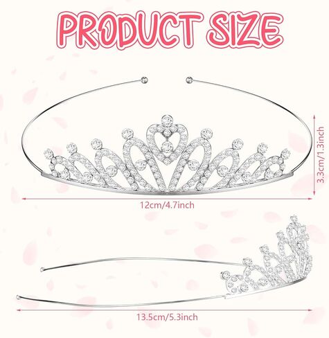 Tondiamo 50 PCS Tiaras Bulk for Girls Princess Crown Rhinestone Tiaras Tiarsable يمكن تعديلها لملحقات شعر الطفل in Kuwait